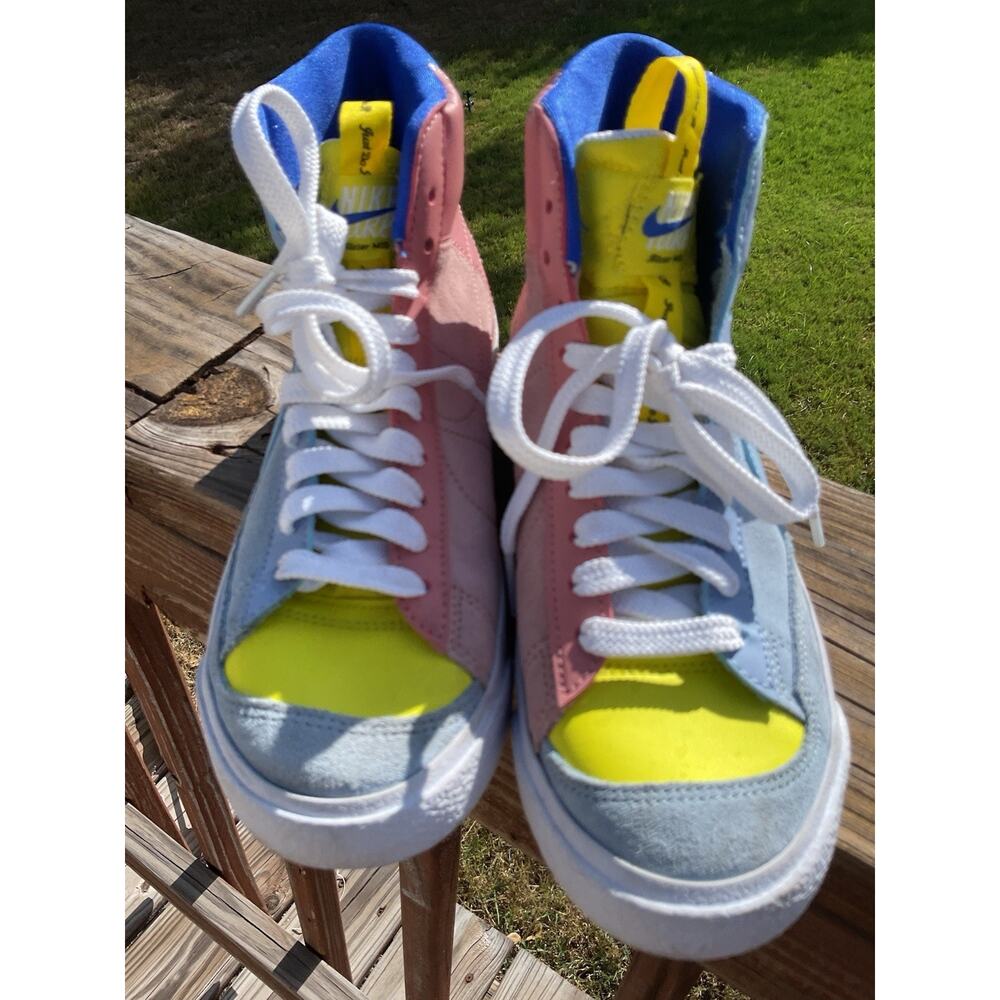 Nike Blazer Mid ‘77 Dance Kids Size 4.5Y Cobalt / Blue Dq6084-402 - Picture 2 of 13